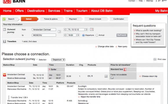 The DB Bahn booking system