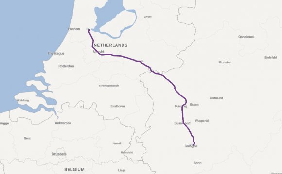 Cologne to Amsterdam by train