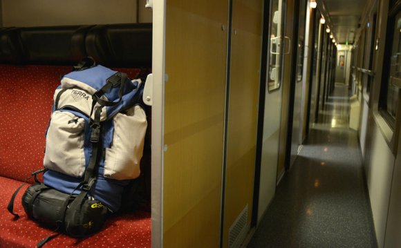 Backpack in EuroNight train
