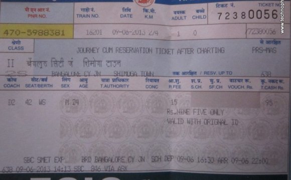Online tickets booking of Railways