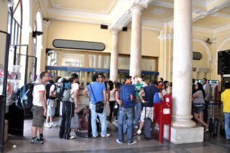 Rail station in Salerno, Italy