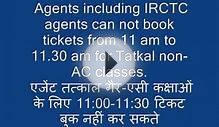 Timings for booking Tatkal tickets