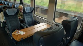 1st class table for four on an InterCity train